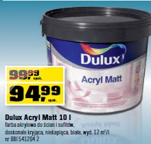 Archiwum Dulux Acryl Matt 10 l farba akrylowa do ścian i sufitów