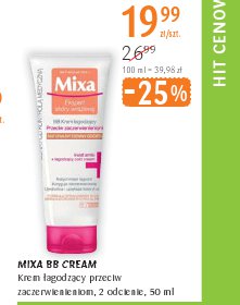 MIXA BB CREAM
Krem łagodzący przeciw
zaczerwienieniom, 2 odcienie,