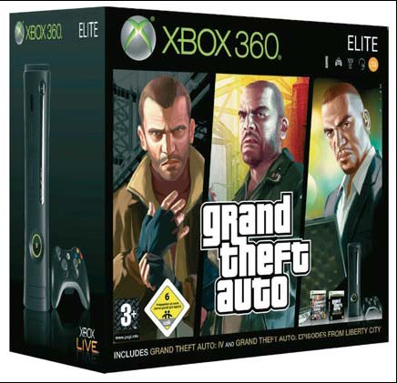 Archiwum Konsola XBOX 360 Elite GTA 4 oraz 2 Epizody Media